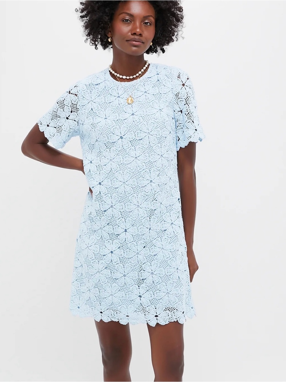 Tuckernuck Light Blue Crochet Belclaire Dress. Small. New with tags.